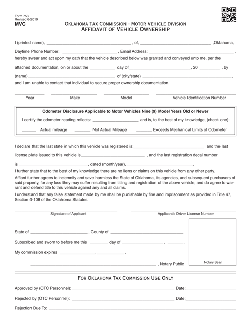 Form 753  Printable Pdf
