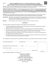 Form 791-1A Used Commercial/Utility Trailer Dealer License and License Plate Application - Oklahoma, Page 2