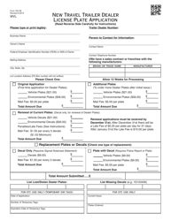 Form 792-2B New Travel Trailer Dealer License Plate Application - Oklahoma
