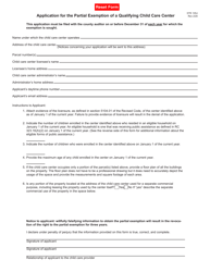 Document preview: Form DTE105J Application for the Partial Exemption of a Qualifying Child Care Center - Ohio