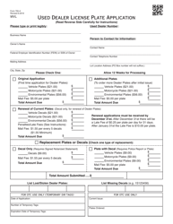 Document preview: Form 795-A Used Dealer License Plate Application - Oklahoma