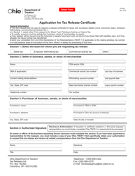 Document preview: Form TR REL Application for Tax Release Certificate - Ohio
