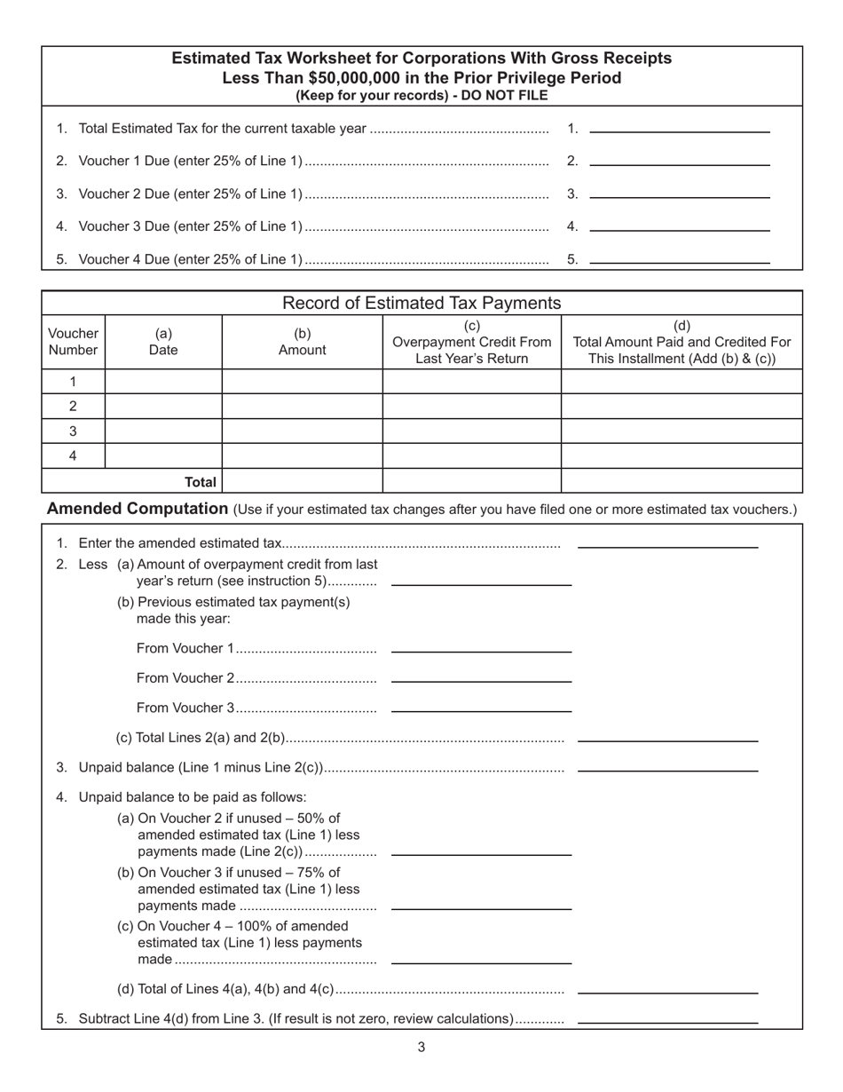 Form BFC-150 Statement of Estimated Tax - New Jersey, Page 4