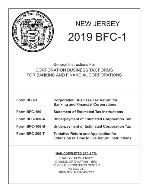 Form BFC-1, BFC-150, BFC-160-A, BFC-160-B, BFC-200-T 2019 Printable Pdf