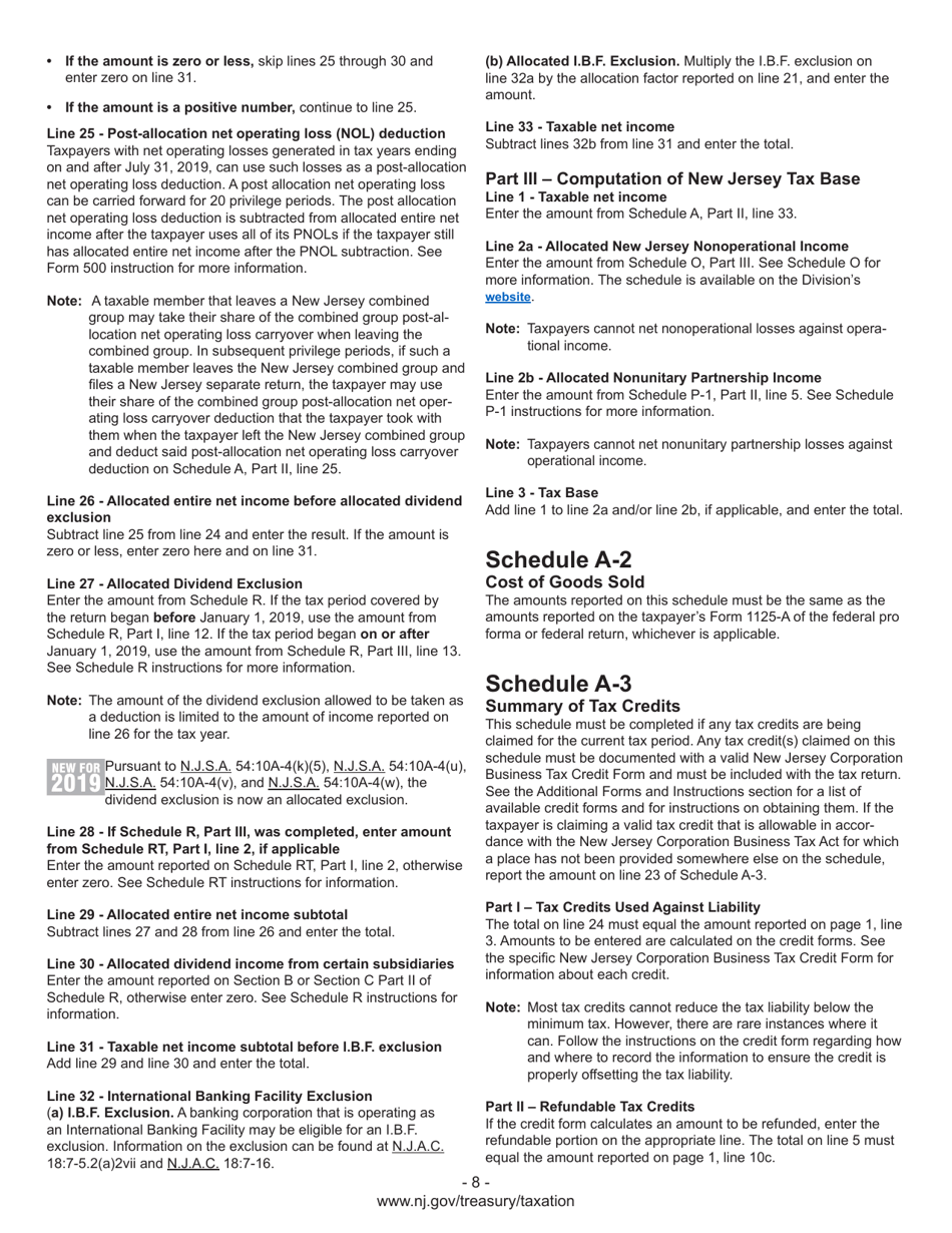 Instructions for Form BFC-1, BFC-150, BFC-160-A, BFC-160-B, BFC-200-T - New Jersey, Page 10