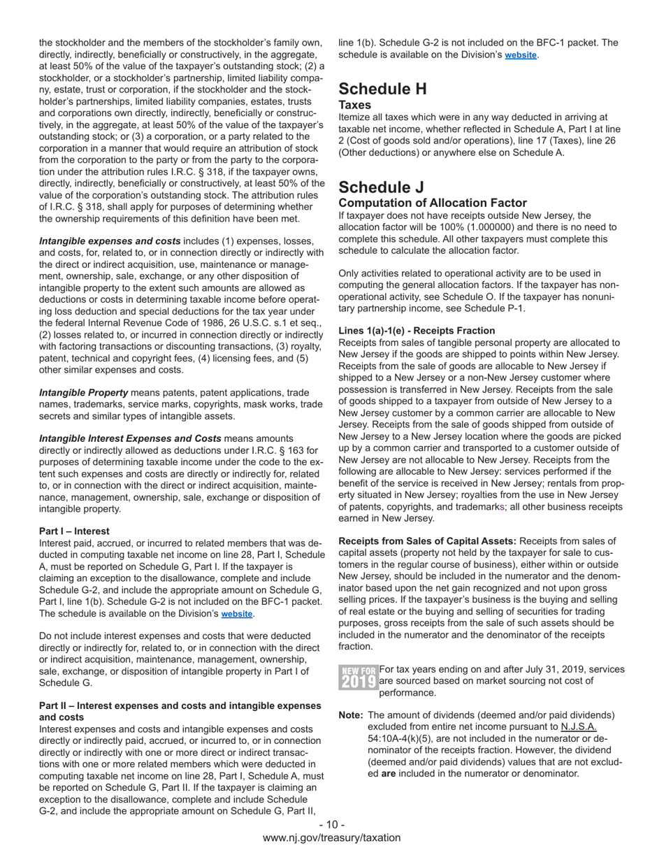 Instructions for Form BFC-1, BFC-150, BFC-160-A, BFC-160-B, BFC-200-T - New Jersey, Page 12