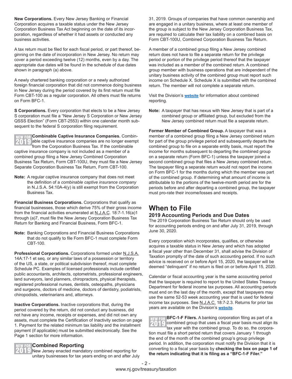 Instructions for Form BFC-1, BFC-150, BFC-160-A, BFC-160-B, BFC-200-T - New Jersey, Page 4