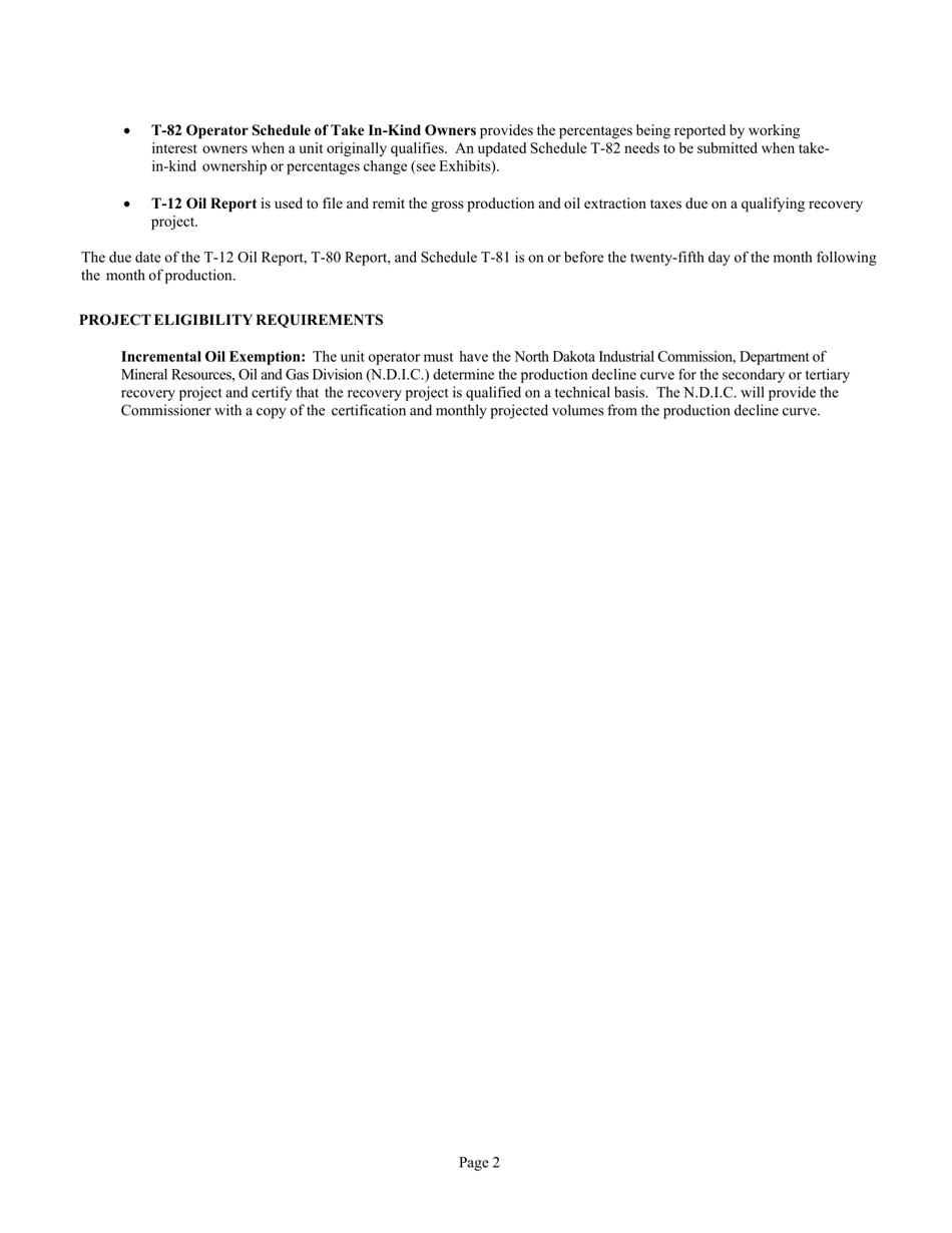 Instructions for Form T-80 Schedule T-81 - North Dakota, Page 3