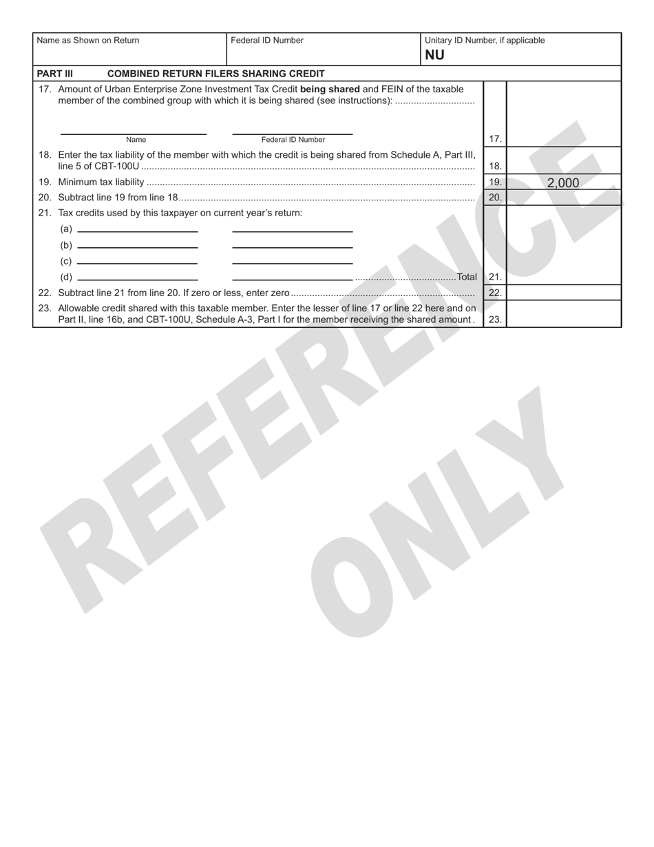 Form 301 Urban Enterprise Zone Investment Tax Credit and Credit Carry Forward - New Jersey, Page 2