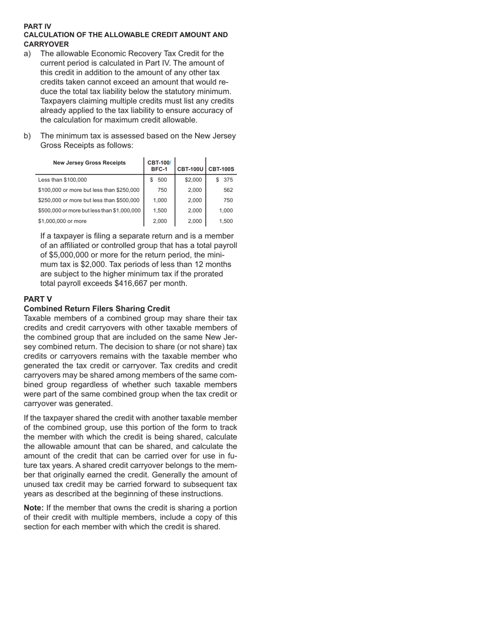 Form 313 Economic Recovery Tax Credit - New Jersey, Page 4