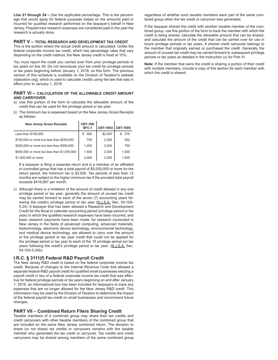 Form 306 Research and Development Tax Credit - New Jersey, Page 5