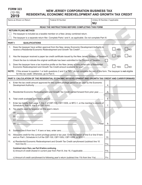 Form 323 2019 Printable Pdf