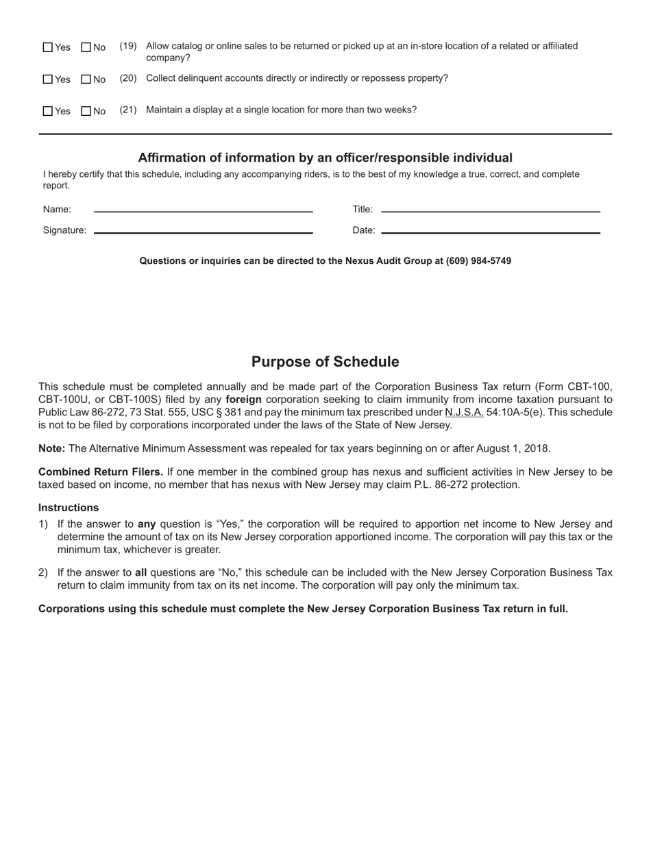 Schedule N Nexus - Immune Activity Declaration - New Jersey, Page 2