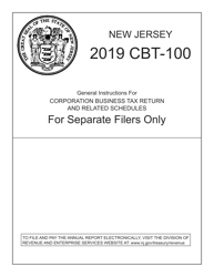 Document preview: Instructions for Form CBT-100 New Jersey Corporation Business Tax Return - New Jersey