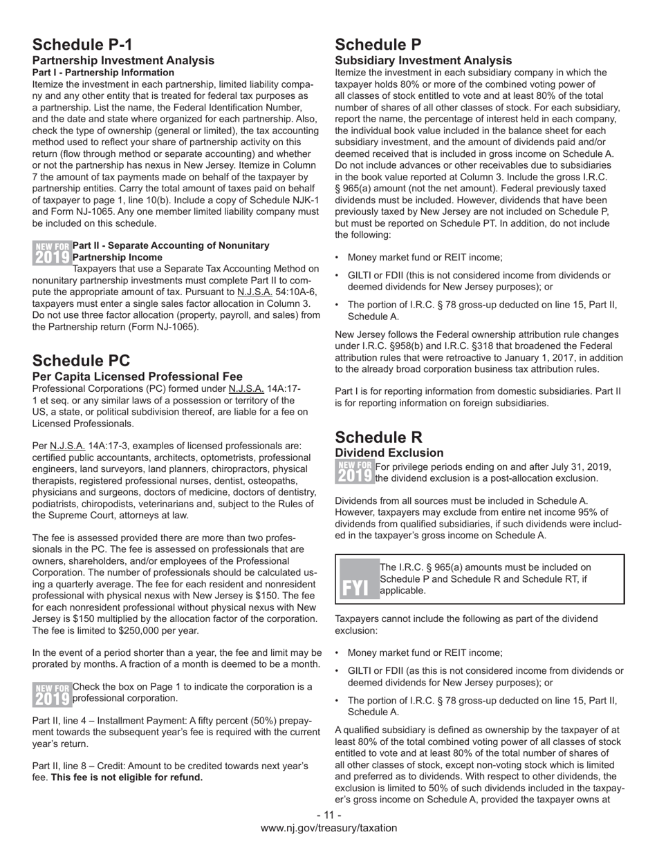 Instructions for Form CBT-100 New Jersey Corporation Business Tax Return - New Jersey, Page 13