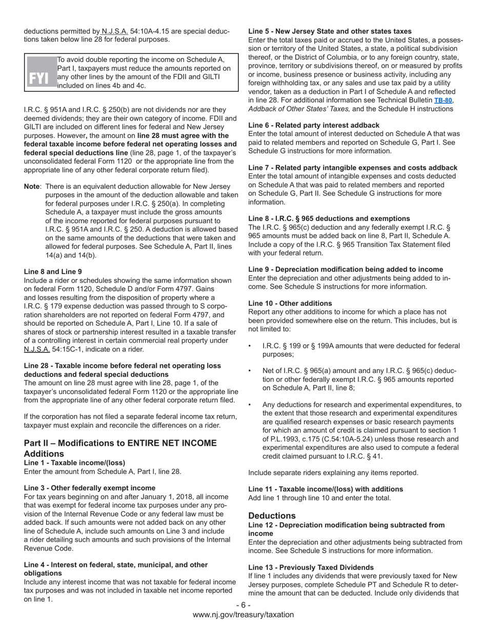 Instructions for Form CBT-100 New Jersey Corporation Business Tax Return - New Jersey, Page 8