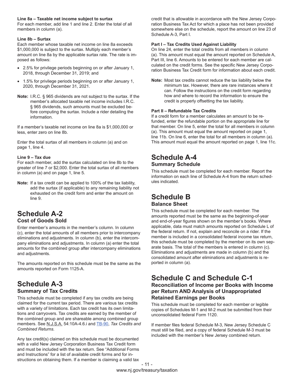 Instructions for Form CBT-100U New Jersey Corporation Business Tax Unitary Return - New Jersey, Page 13