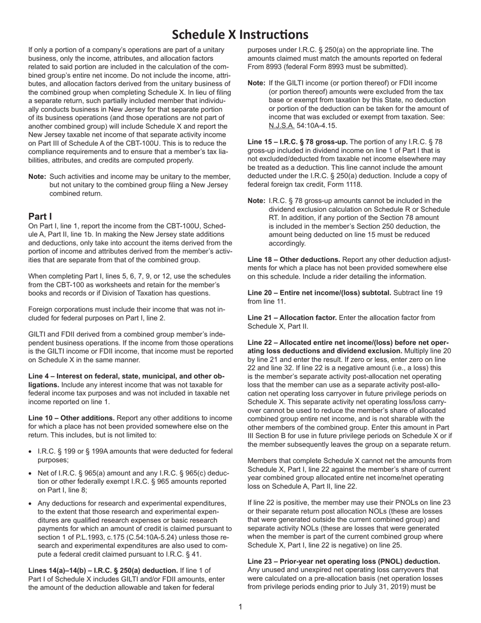 Schedule X Members Taxable Income From Sources Other Than the Unitary Business of the Combined Group - New Jersey, Page 6