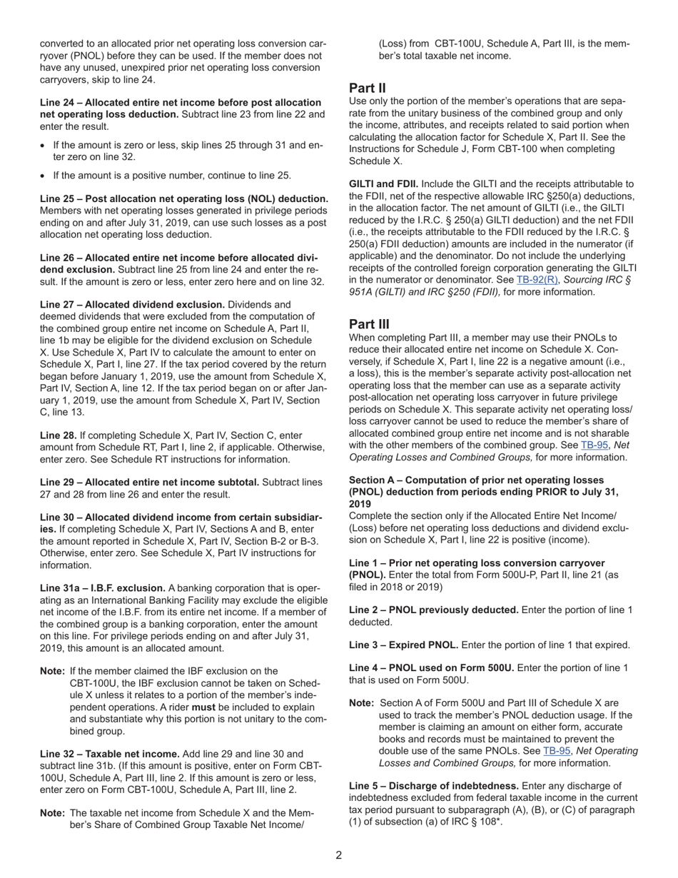 Schedule X Members Taxable Income From Sources Other Than the Unitary Business of the Combined Group - New Jersey, Page 7