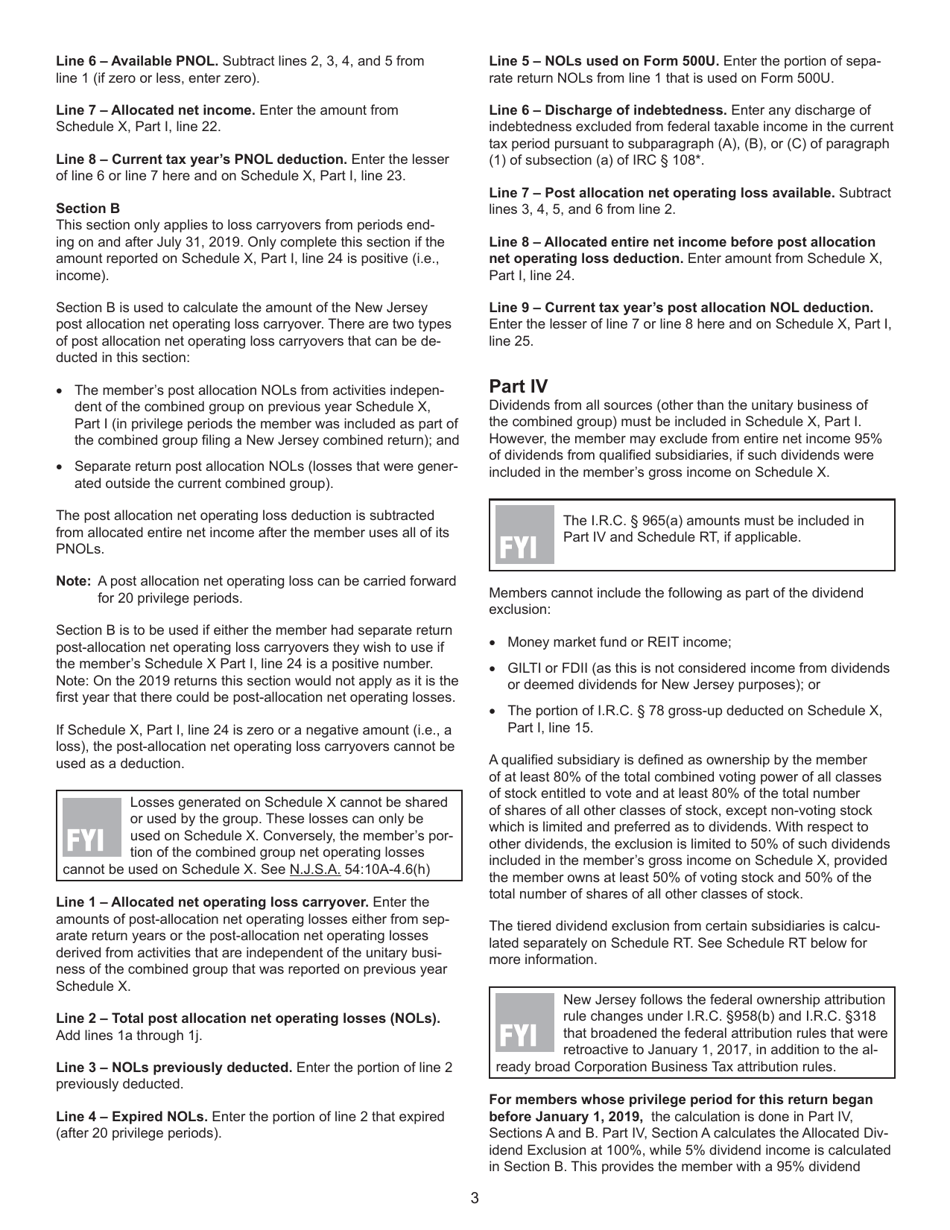 Schedule X Members Taxable Income From Sources Other Than the Unitary Business of the Combined Group - New Jersey, Page 8