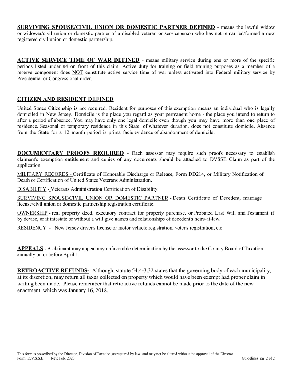 Claim for Property Tax Exemption on Dwelling of Disabled Veteran or Surviving Spouse / Civil Union or Domestic Partner of Disabled Veteran or Serviceperson - New Jersey, Page 4