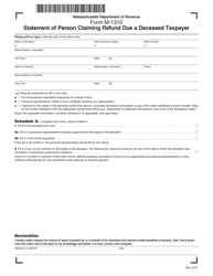 Document preview: Form M-1310 Statement of Person Claiming Refund Due a Deceased Taxpayer - Massachusetts