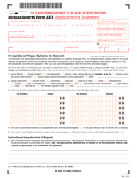 Form ABT Application for Abatement - Massachusetts
