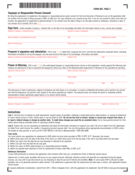 Form ABT Application for Abatement - Massachusetts, Page 2