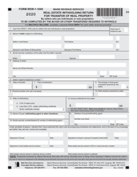 Form REW-1-1040 Real Estate Withholding Return for Transfer of Real Property - Maine