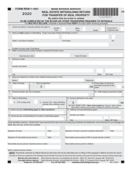 Document preview: Form REW-1-1041 Real Estate Withholding Return for Transfer of Real Property - Maine