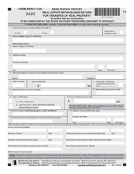 Document preview: Form REW-1-1120 Real Estate Withholding Return for Transfer of Real Property - Maine