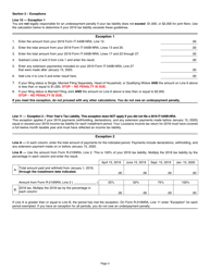 Instructions for Form R-210NRA Underpayment of Individual Income Tax Penalty Computation - Nonresident Professional Athlete - Louisiana, Page 3
