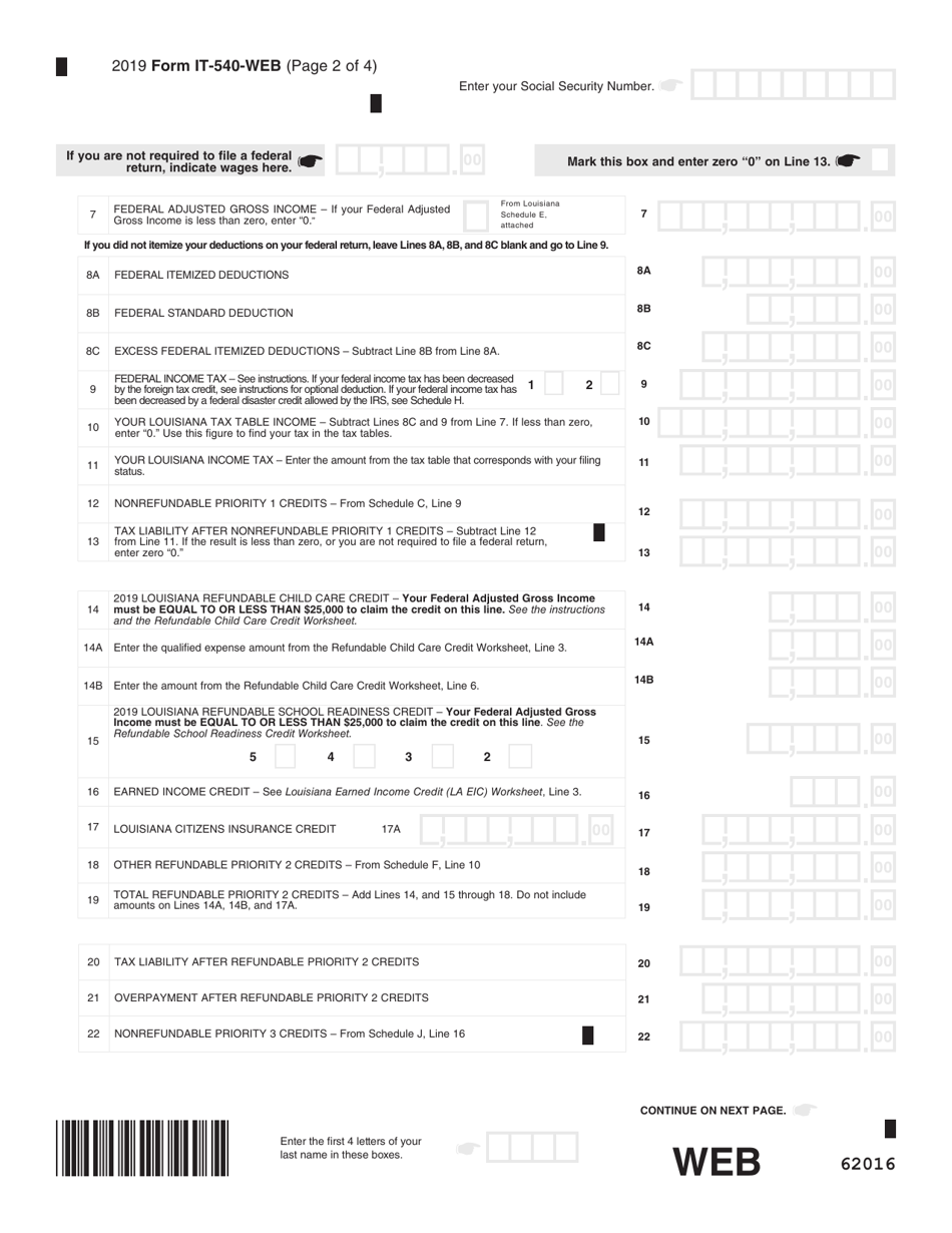 Form IT-540 Louisiana Resident Income Tax Return - Louisiana, Page 3