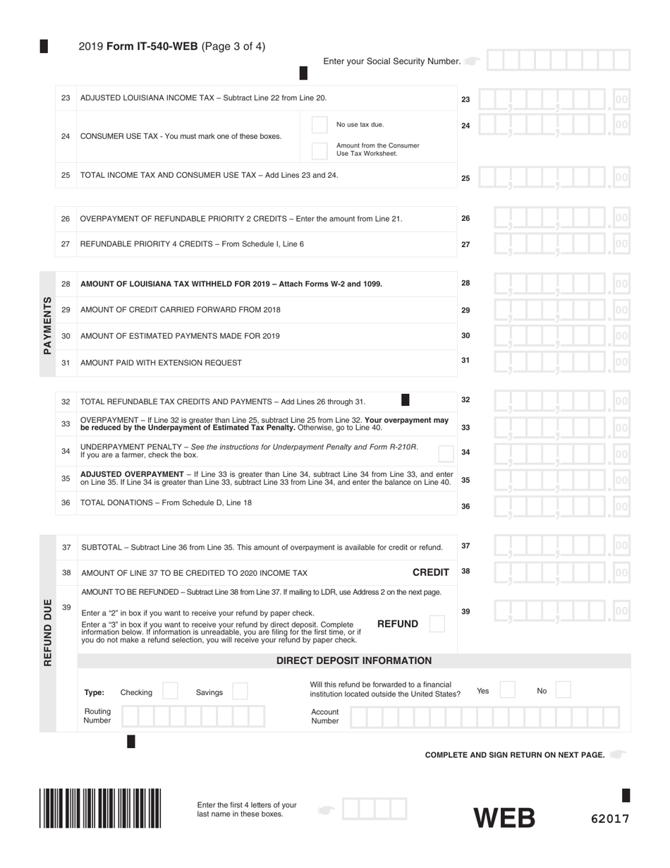 Form IT-540 Louisiana Resident Income Tax Return - Louisiana, Page 4