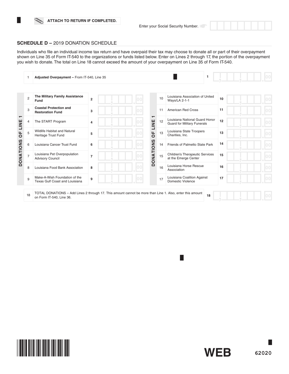 Form IT-540 Louisiana Resident Income Tax Return - Louisiana, Page 7