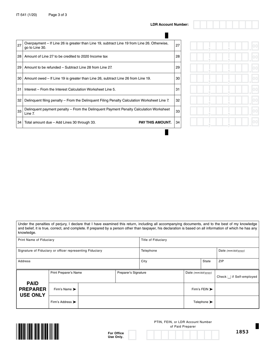 Form IT-541 Fiduciary Income Tax Return - Louisiana, Page 3