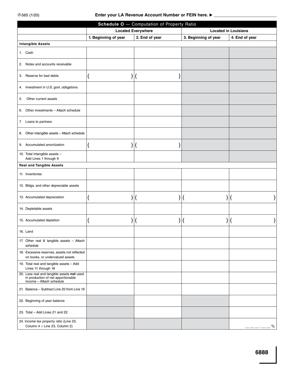 Form IT-565 Partnership Return of Income - Louisiana, Page 8