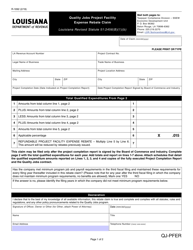 Document preview: Form R-1092 Quality Jobs Project Facility Expense Rebate Claim - Louisiana