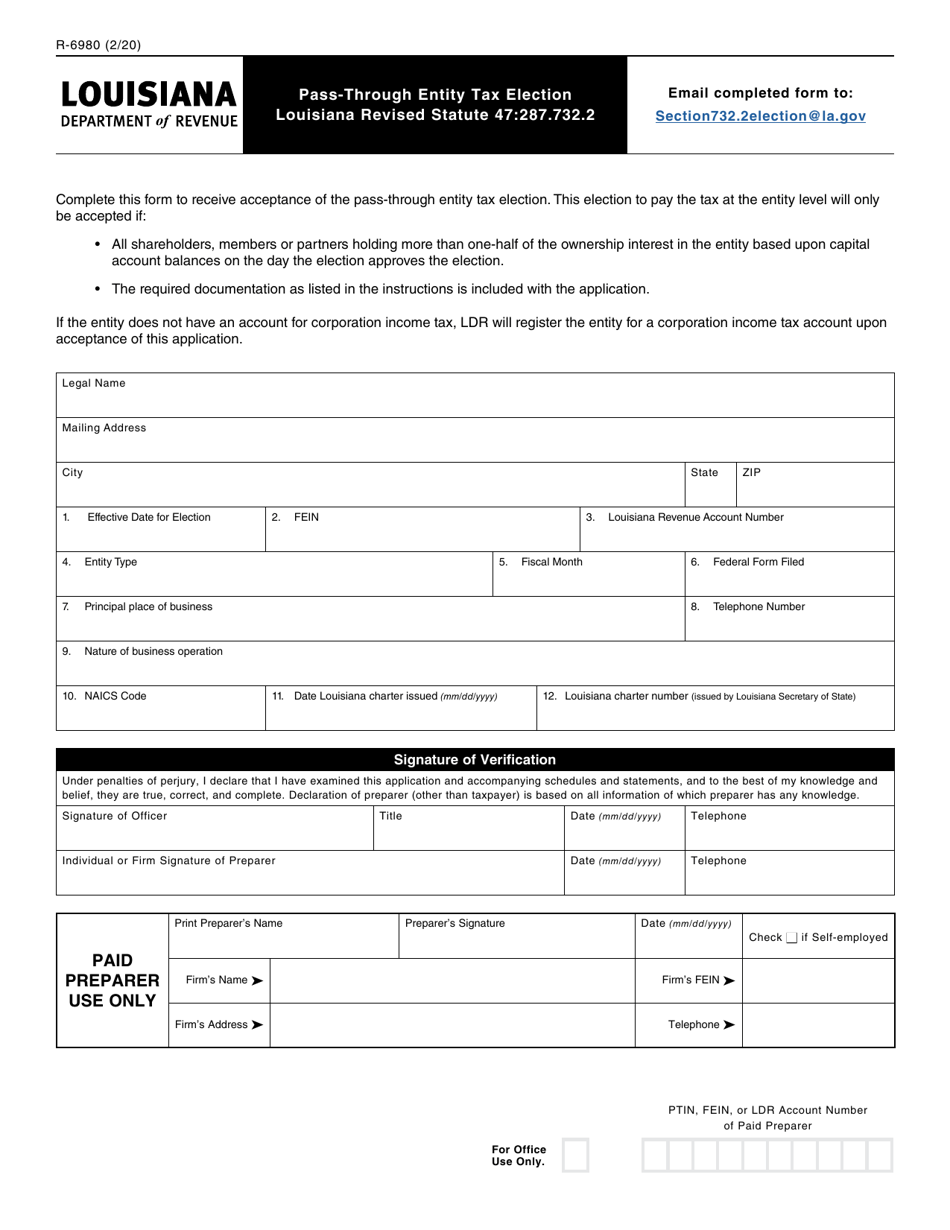 Form R6980 Fill Out, Sign Online and Download Fillable PDF