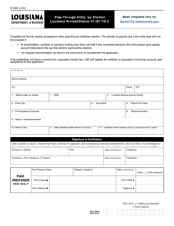 Form R-6980 Pass-Through Entity Tax Election - Louisiana