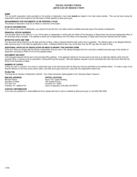 Articles of Dissolution - Non-profit Corporation - Kentucky, Page 2