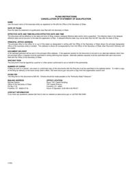 Cancellation of Statement of Qualification (Limited Liability Partnership) - Kentucky, Page 2