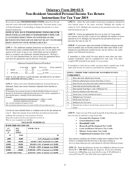 Instructions for Form 200-02-X Non-resident Amended Personal Income Tax Return - Delaware, Page 6