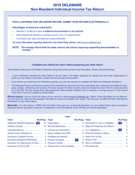 Document preview: Instructions for Form 200-02 NR Non-resident Individual Income Tax Return - Delaware