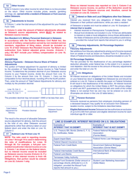 Instructions for Form 200-02 NR Non-resident Individual Income Tax Return - Delaware, Page 6