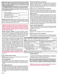 Instructions for Form 200-01 Delaware Individual Resident Income Tax Form - Delaware, Page 10