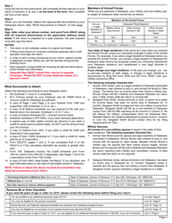 Instructions for Form 200-01 Delaware Individual Resident Income Tax Form - Delaware, Page 3