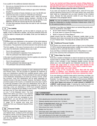 Instructions for Form 200-01 Delaware Individual Resident Income Tax Form - Delaware, Page 6