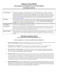 Document preview: Instructions for Form 200-ES Delaware Estimated Income Tax Voucher - Delaware