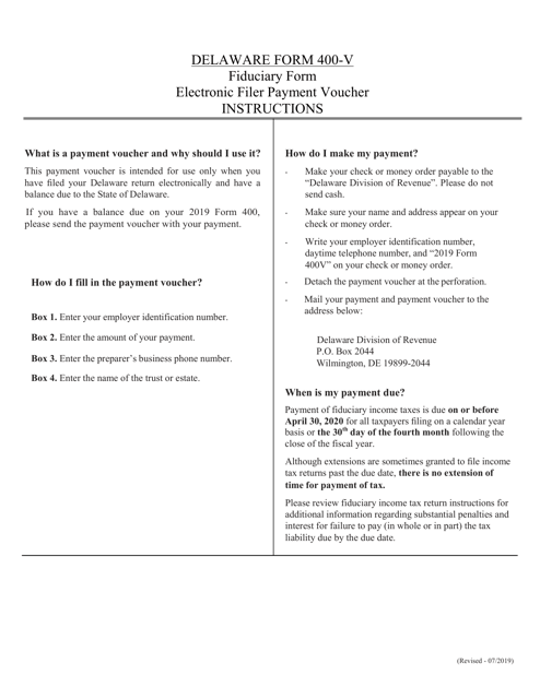 Form 400-V  Printable Pdf